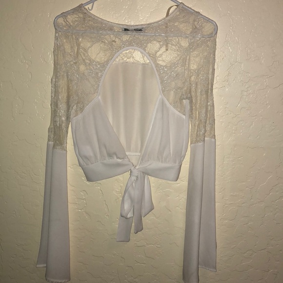 Solemio LA sheer white lace blouse - Picture 2 of 3